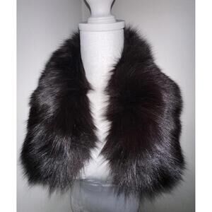Real Fur Black Fox Mini Collar Wrap